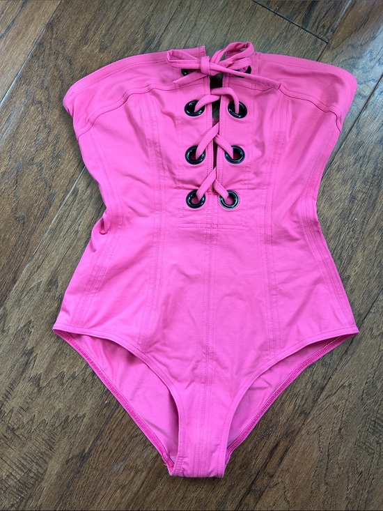 Eres Other - Eres Nikko Mila Lace-Up Bandeau Bathing Suit BRIGHT PINK Great Condition